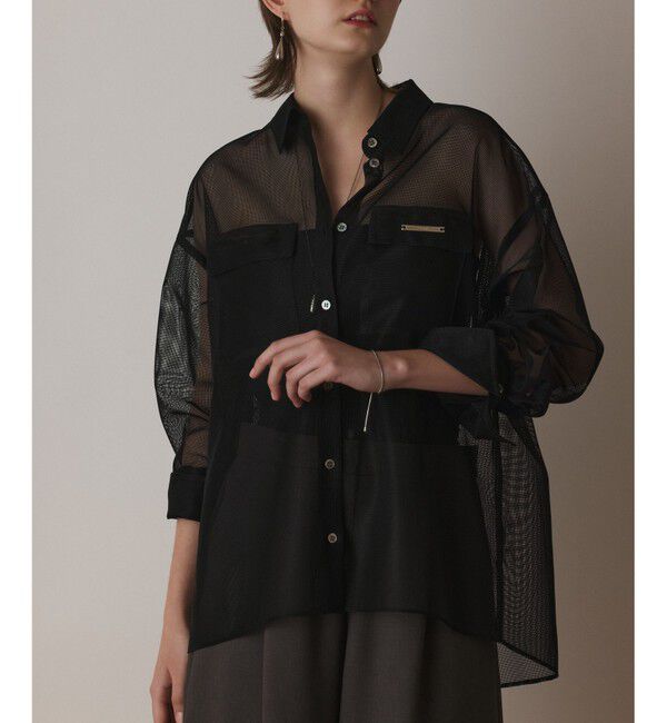 Diagram「メッシュオーバーシャツ」|シャツ・ブラウス|ブラック