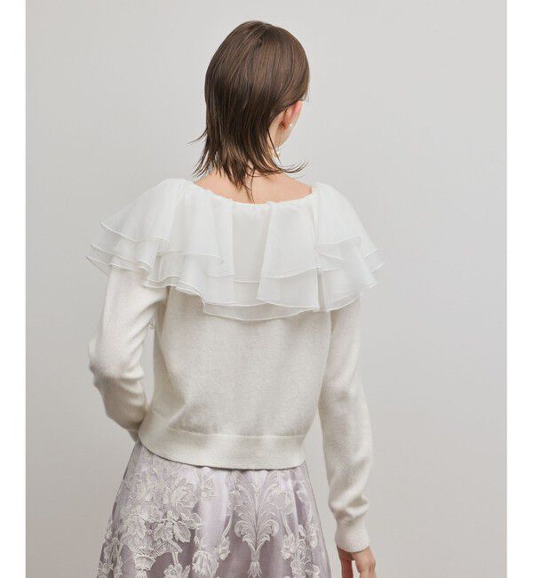 GRACE CONTINENTAL「フリルニットカーディガン」|カーディガン|