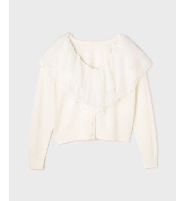 GRACE CONTINENTAL「フリルニットカーディガン」|カーディガン|