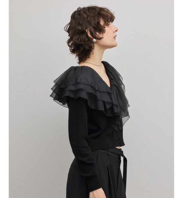 GRACE CONTINENTAL「フリルニットカーディガン」|カーディガン|