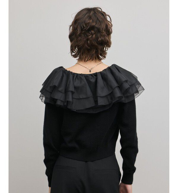 GRACE CONTINENTAL「フリルニットカーディガン」|カーディガン|