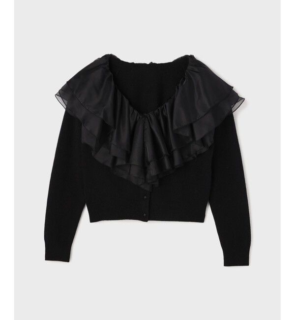 GRACE CONTINENTAL「フリルニットカーディガン」|カーディガン|