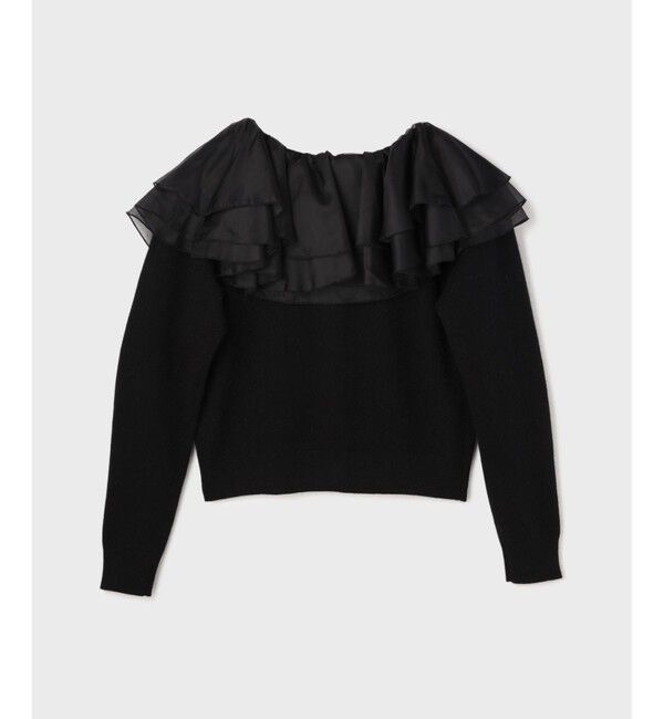 GRACE CONTINENTAL「フリルニットカーディガン」|カーディガン|