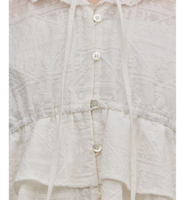 GRACE CONTINENTAL「エンブロイダリーフリルブラウス」|シャツ・ブラウス|