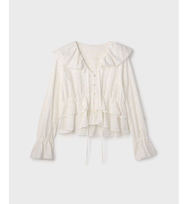 GRACE CONTINENTAL「エンブロイダリーフリルブラウス」|シャツ・ブラウス|