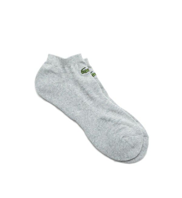 LACOSTE「足底パイル ロゴ スニーカー丈ソックス」|ソックス|グレー