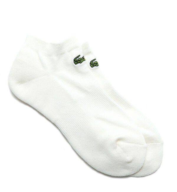 LACOSTE「ロゴパイルスニカー丈ソックス」|ソックス|ホワイト