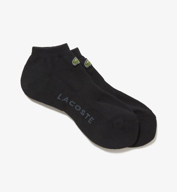LACOSTE「ロゴパイルスニカー丈ソックス」|ソックス|ブラック