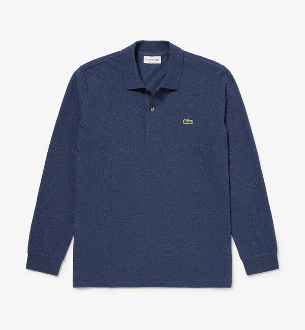 LACOSTE「長袖 リブ メランジカラ-ポロシャツ L1313 （杢・長袖)」|ポロシャツ|