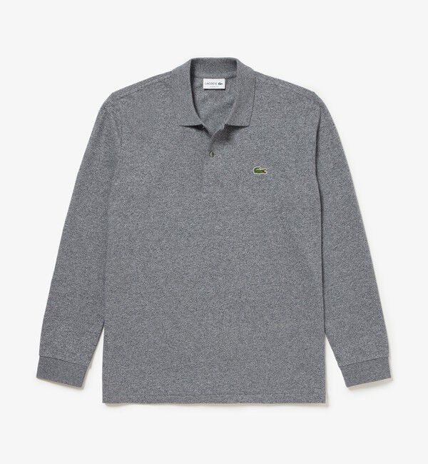 LACOSTE「長袖 リブ メランジカラ-ポロシャツ L1313 （杢・長袖)」|ポロシャツ|