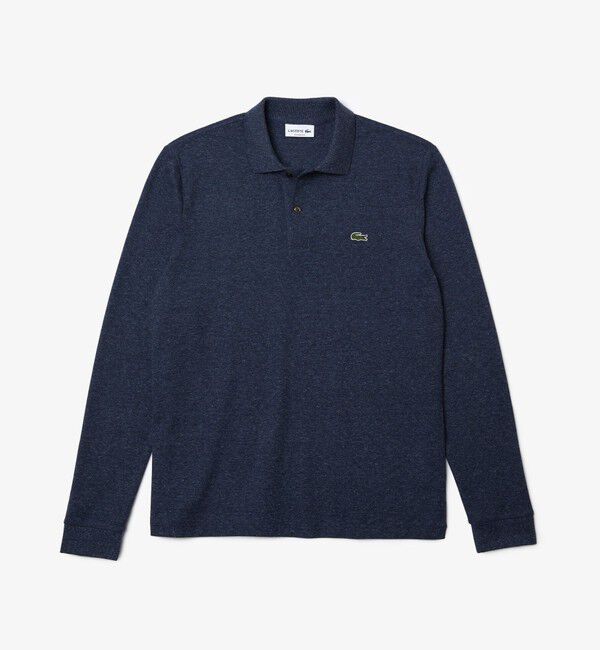 LACOSTE「長袖 リブ メランジカラ-ポロシャツ L1313 （杢・長袖)」|ポロシャツ|