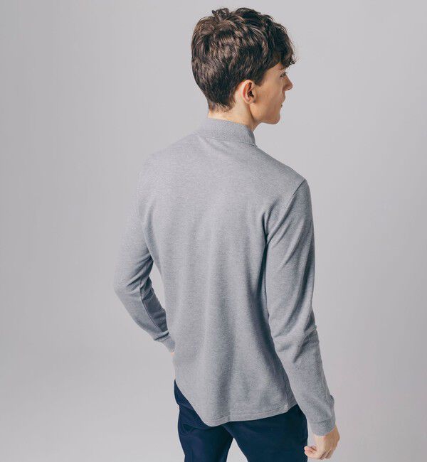 LACOSTE「長袖 リブ メランジカラ-ポロシャツ L1313 （杢・長袖)」|ポロシャツ|