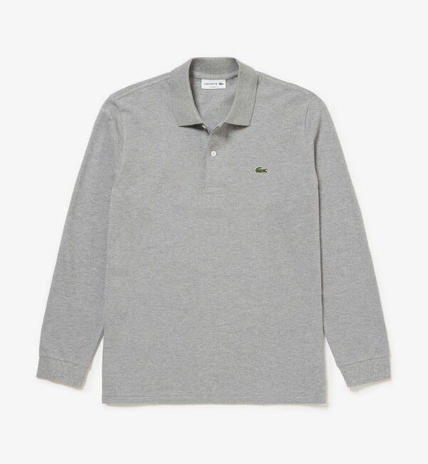 LACOSTE「長袖 リブ メランジカラ-ポロシャツ L1313 （杢・長袖)」|ポロシャツ|