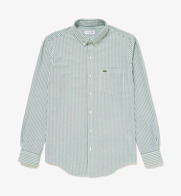 LACOSTE「クールマックスブレンド鹿の子地ストライプシャツ」|シャツ・ブラウス|