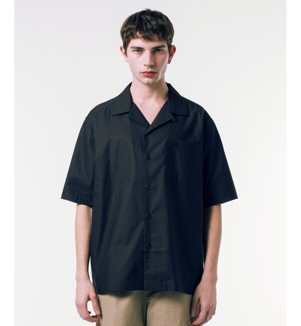 LACOSTE「コットンバックサテンオープンカラーシャツ」|シャツ・ブラウス|ブラック