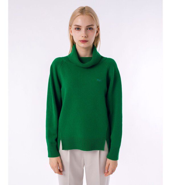 LACOSTE「ミドルゲージタートルネックニットセーター」|ニット・セーター|グリーン