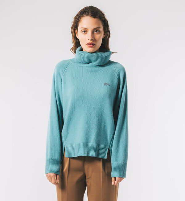 LACOSTE「ミドルゲージタートルネックニットセーター」|ニット・セーター|カリビアンブルー