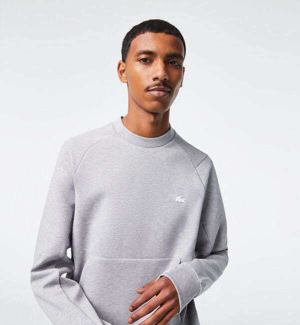 LACOSTE「【EC限定】ダブルフェイスクルーネックスウェットシャツ トレーナー」|スウェット・ジャージ|シルバーグレー