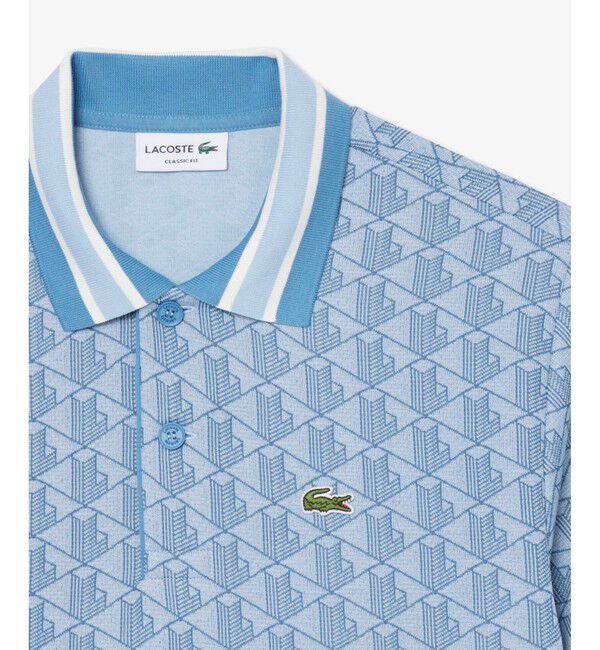 LACOSTE「モノグラムジャカード半袖ポロシャツ」|ポロシャツ|
