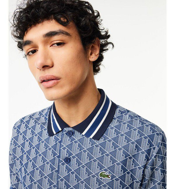 LACOSTE「モノグラムジャカード半袖ポロシャツ」|ポロシャツ|