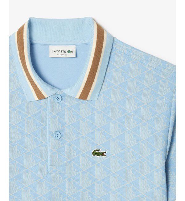 LACOSTE「モノグラムジャカード半袖ポロシャツ」|ポロシャツ|