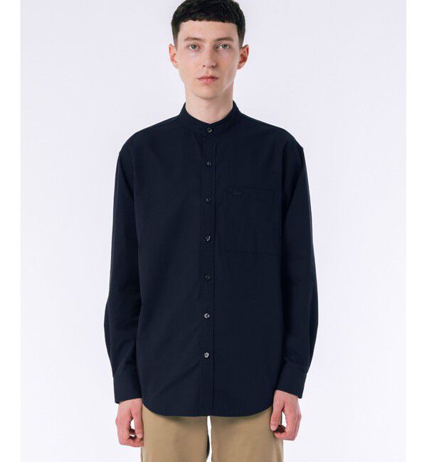 LACOSTE「オーバーサイズ スタンドカラーシャツ」|シャツ・ブラウス|ブルー