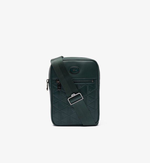 LACOSTE「NOMOGRAMME スプレットレザー モノグラムショルダーバッグ」|ショルダー・メッセンジャー|ダークグリーン