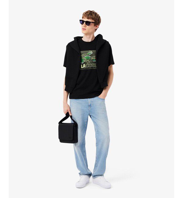 LACOSTE「メンズクラシック スリムフラップサッチェルバッグ / ショルダーバッグ」|ショルダー・メッセンジャー|