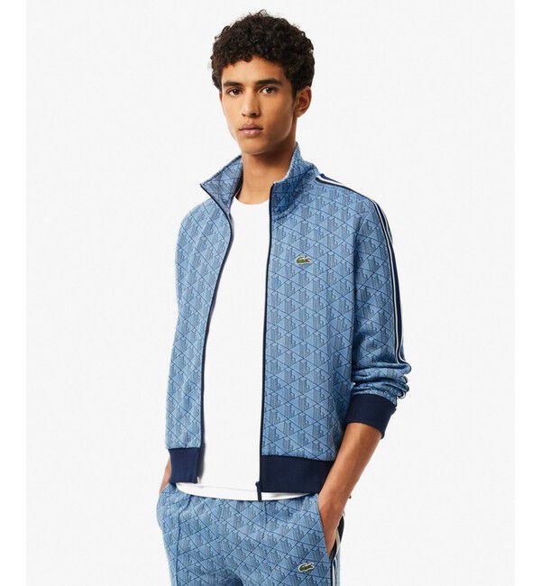 LACOSTE「モノグラムジャカードトラックジャケット 【セットアップ対応】」|スウェット・ジャージ|ダークブルー