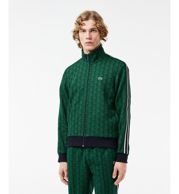 LACOSTE「モノグラムジャカードトラックジャケット 【セットアップ対応】」|スウェット・ジャージ|グリーン
