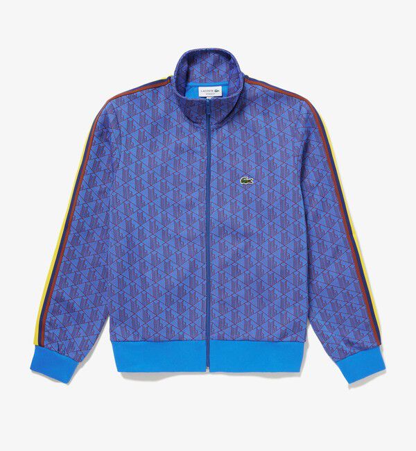 LACOSTE「モノグラムジャカードトラックジャケット 【セットアップ対応】」|スウェット・ジャージ|ブルー