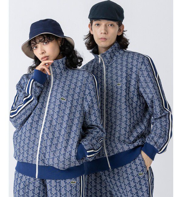 LACOSTE「モノグラムジャカードトラックジャケット 【セットアップ対応】」|スウェット・ジャージ|ネイビー
