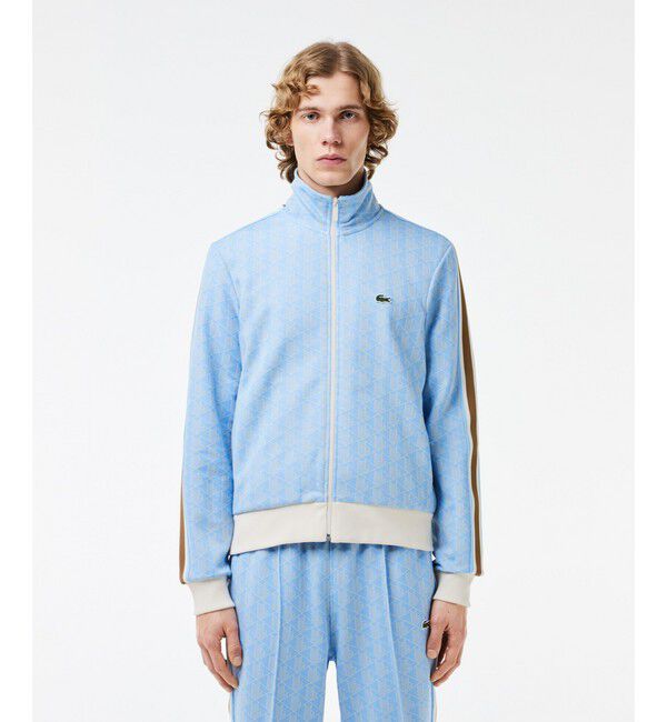 LACOSTE「モノグラムジャカードトラックジャケット 【セットアップ対応】」|スウェット・ジャージ|ライトブルー