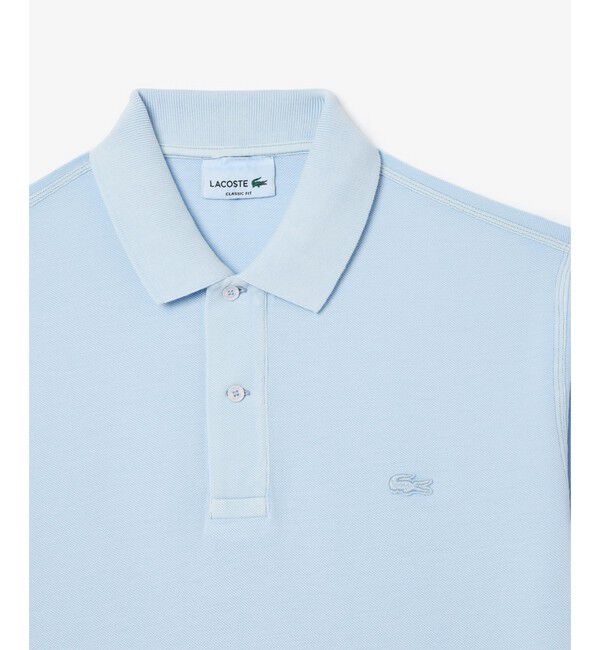 LACOSTE「オーガニックコットン ミネラルダイ鹿の子地 半袖ポロシャツ」|ポロシャツ|