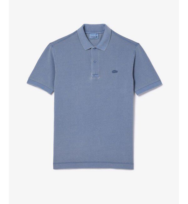LACOSTE「オーガニックコットン ミネラルダイ鹿の子地 半袖ポロシャツ」|ポロシャツ|ダークブルー
