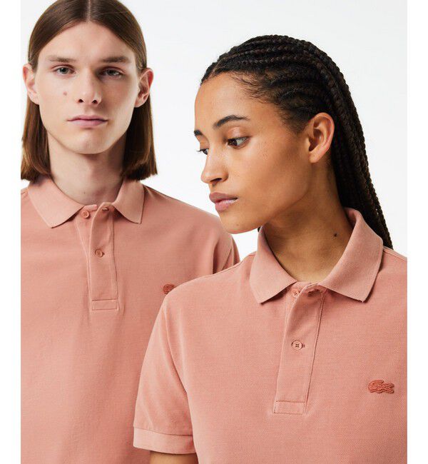 LACOSTE「オーガニックコットン ミネラルダイ鹿の子地 半袖ポロシャツ」|ポロシャツ|