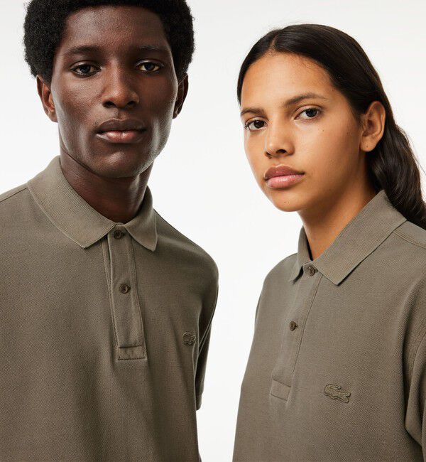 LACOSTE「オーガニックコットン ミネラルダイ鹿の子地 半袖ポロシャツ」|ポロシャツ|