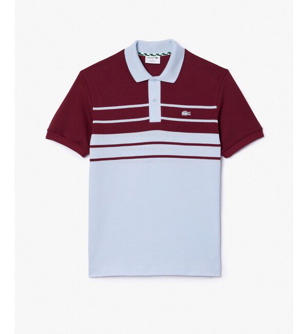 LACOSTE「モノトーンパネルボーダーポロシャツ」|ポロシャツ|