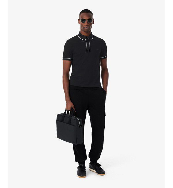 LACOSTE「オーガニックコットン ストレッチ鹿の子 配色パイピング比翼ポロシャツ」|ポロシャツ|