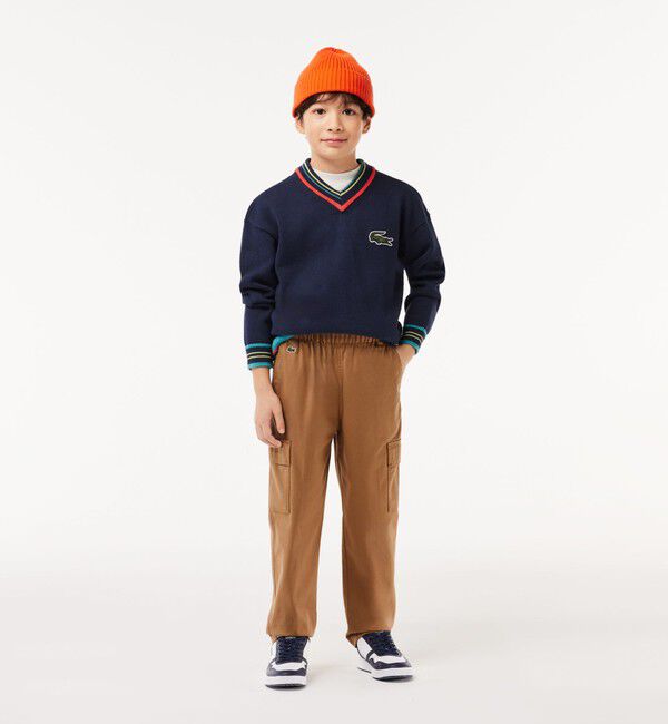 LACOSTE「JUNIORストレッチカーゴパンツ」|カーゴ|