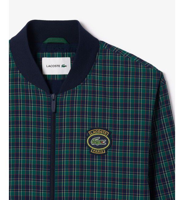 LACOSTE「チェックバーシティジャケット」|ブルゾン・スタジャン|