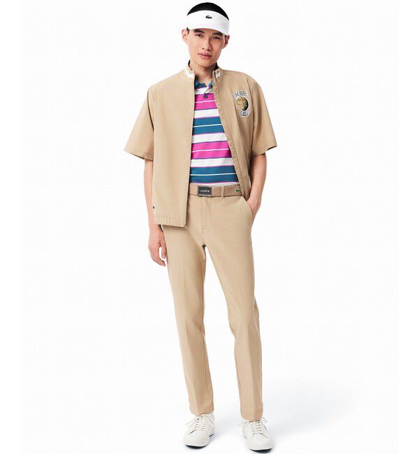 LACOSTE「UVカット UPF50+ マルチカラーボーダーウルトラドライポロシャツ」|ポロシャツ|
