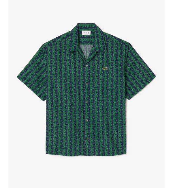 LACOSTE「オールオーバーモノグラムプリントオープンカラーシャツ」|シャツ・ブラウス|
