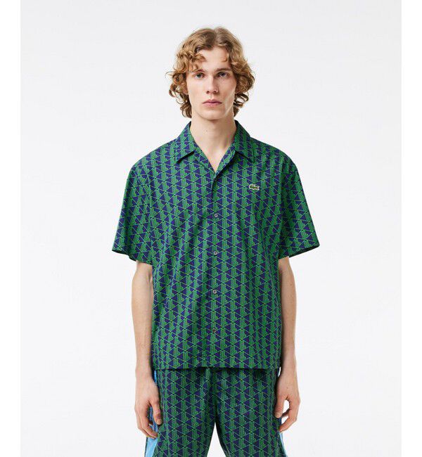 LACOSTE「オールオーバーモノグラムプリントオープンカラーシャツ」|シャツ・ブラウス|