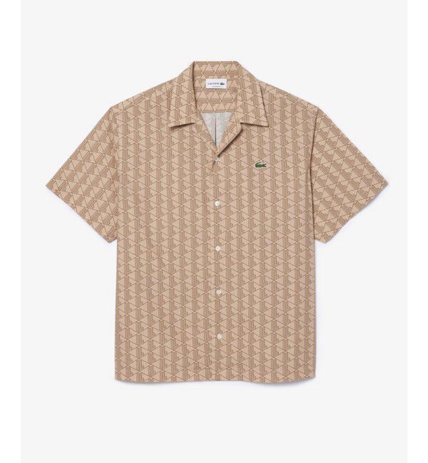 LACOSTE「オールオーバーモノグラムプリントオープンカラーシャツ」|シャツ・ブラウス|