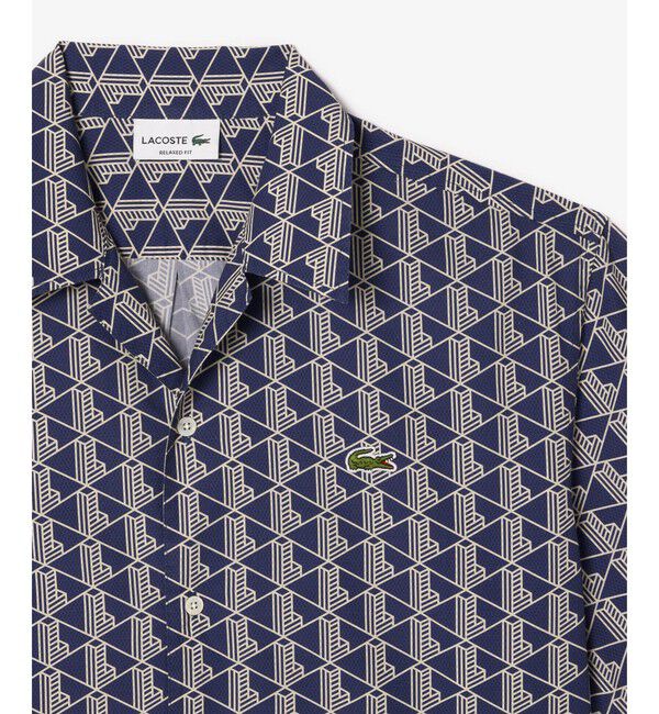 LACOSTE「オールオーバーモノグラムプリントオープンカラーシャツ」|シャツ・ブラウス|