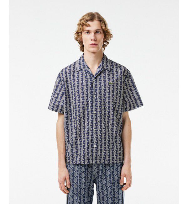 LACOSTE「オールオーバーモノグラムプリントオープンカラーシャツ」|シャツ・ブラウス|