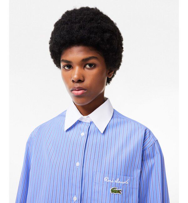 LACOSTE「ストライプクレリックシャツ」|シャツ・ブラウス|