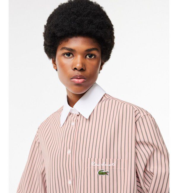 LACOSTE「ストライプクレリックシャツ」|シャツ・ブラウス|