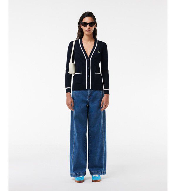 LACOSTE「3Dニットカーディガン」|カーディガン|